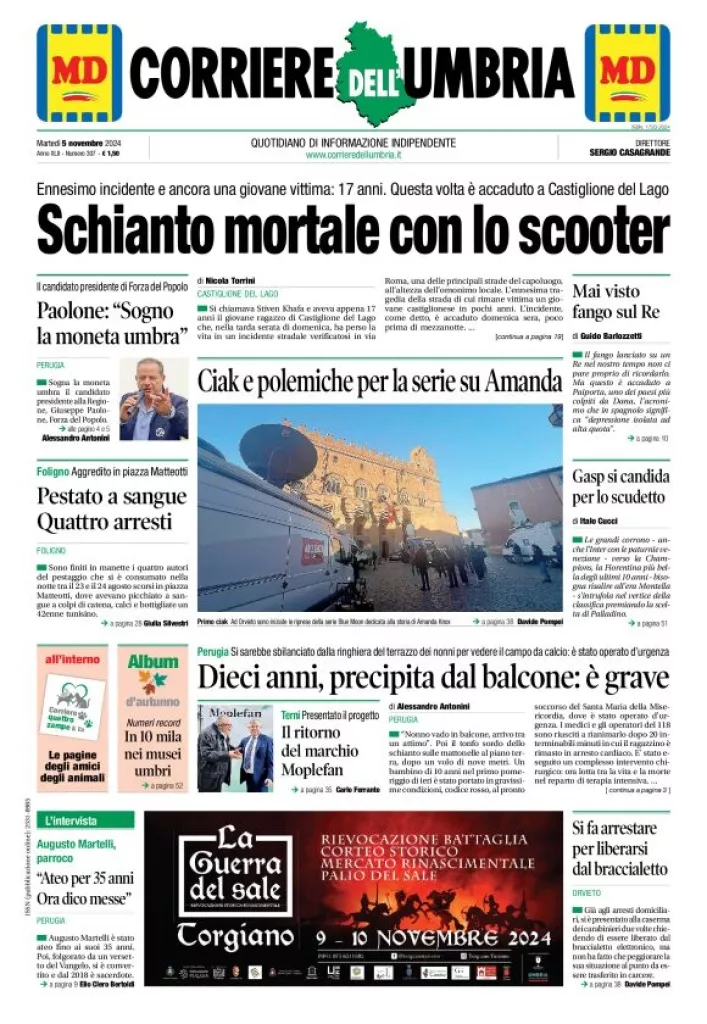 Prima-pagina-corriere umbria-del-2024-11-05